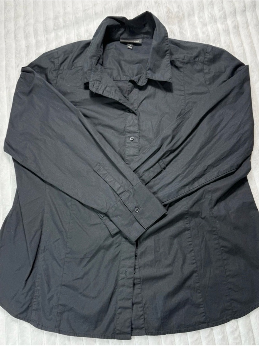Lane Bryant Black Classic Button-Up Top
